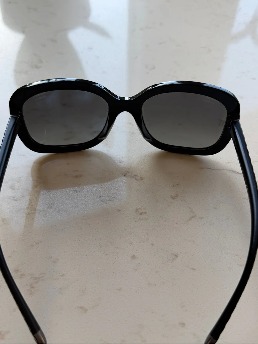 CHANEL Black Chanel Quilted 5329 Polarized Sunglasses
